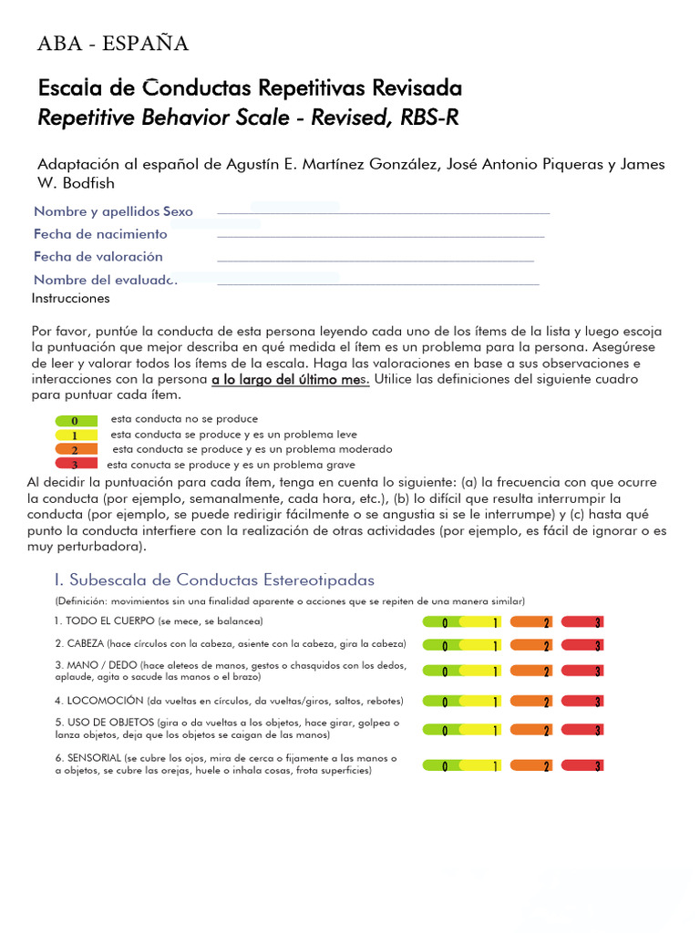 Rbs - r Cuestionario Para Enviar Padres | PDF | Baños