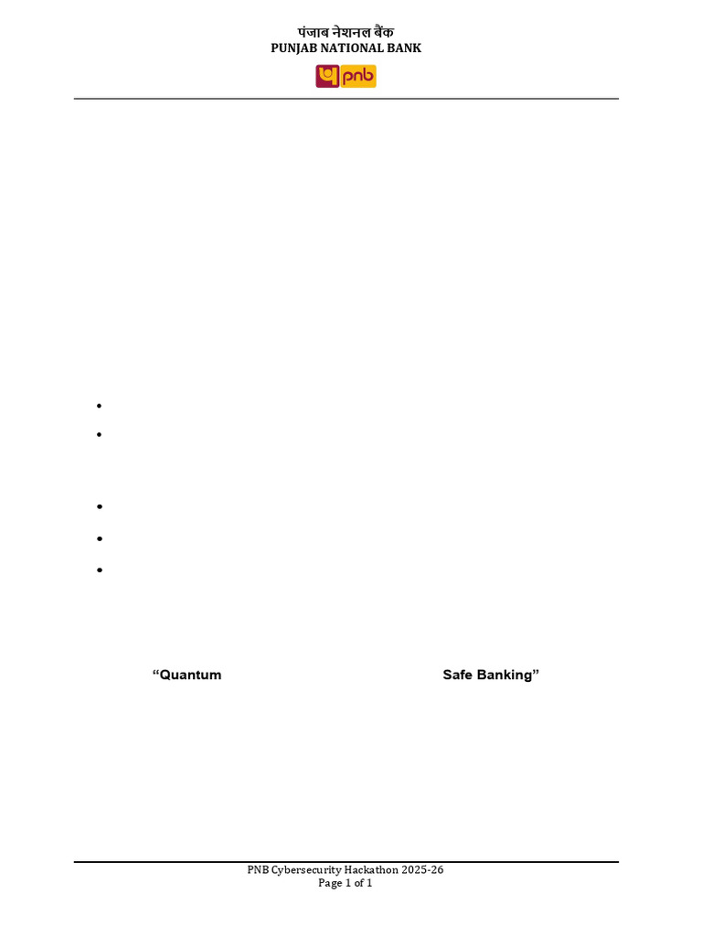 PSB Cybersecurity Hackathon 2026 - Problem Statement | PDF