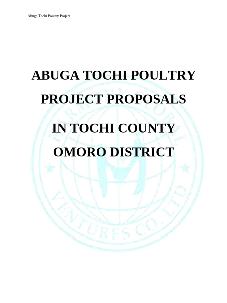 Tochi Poultry Project Propousaul | PDF | Poultry Farming | Poultry