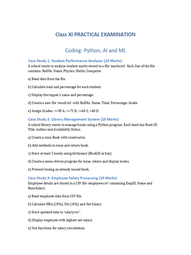 Class - XI - Coding Python and FSWD Questions | PDF | Html | Document ...