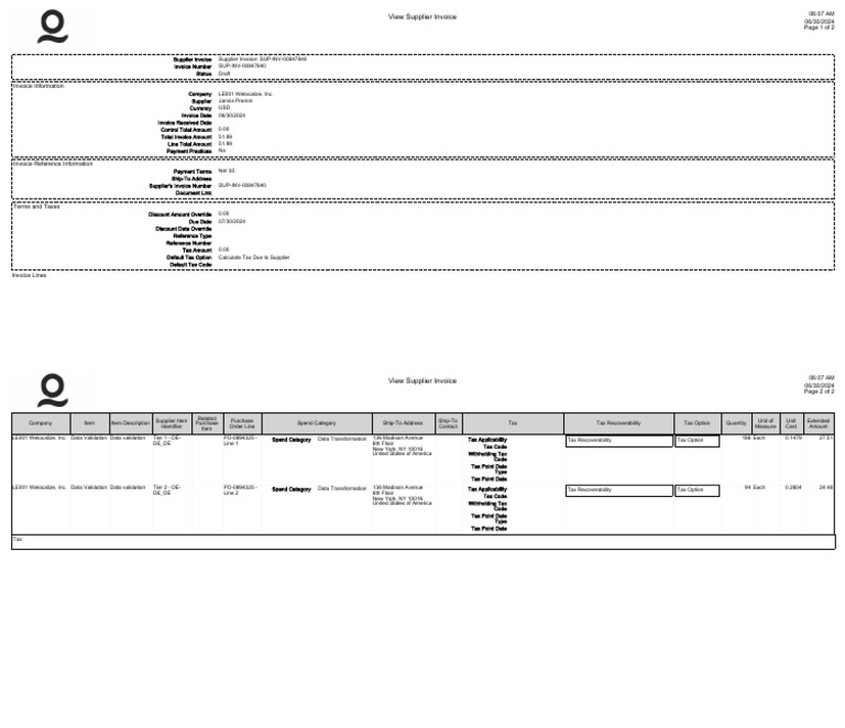 View Supplier Invoice | PDF | Invoice | Taxes