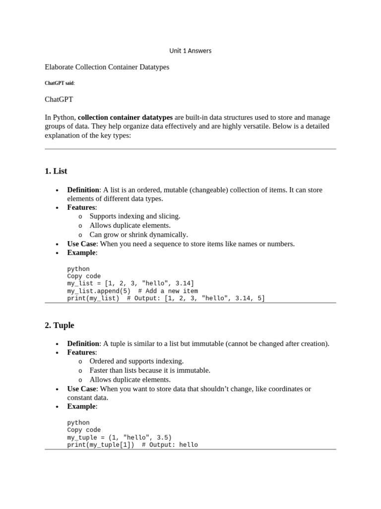 Unit 1 Answers | PDF | Computer Data | Software Engineering