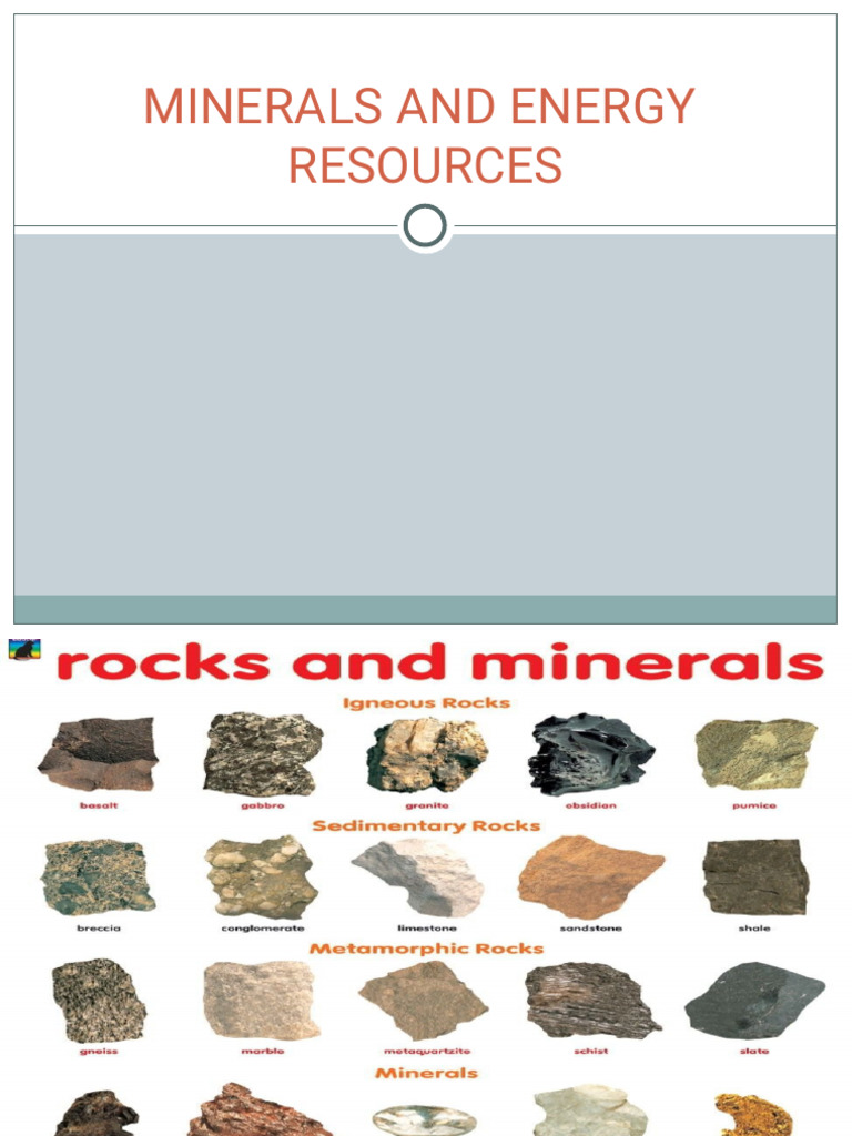 Minerals and Energy Resources | PDF | Ore | Minerals