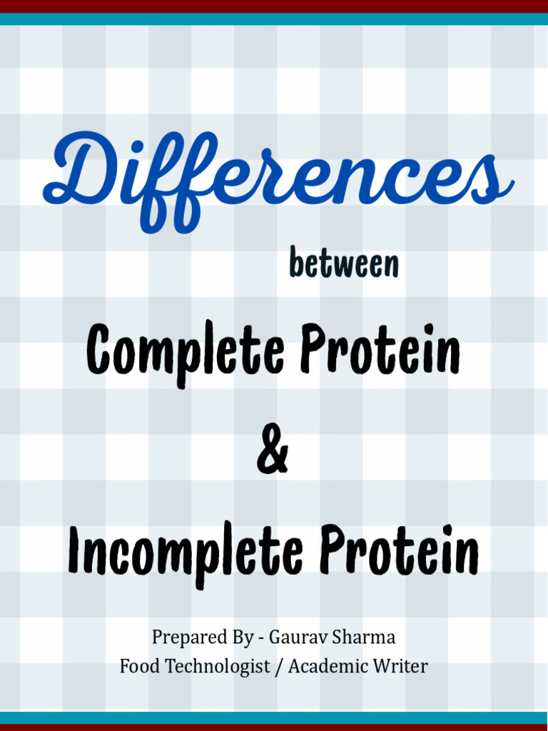 Complete Protein & Incomplete Protein | PDF | Proteins | Diet (Nutrition)