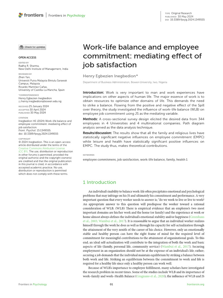Article Work-Life Balance | PDF