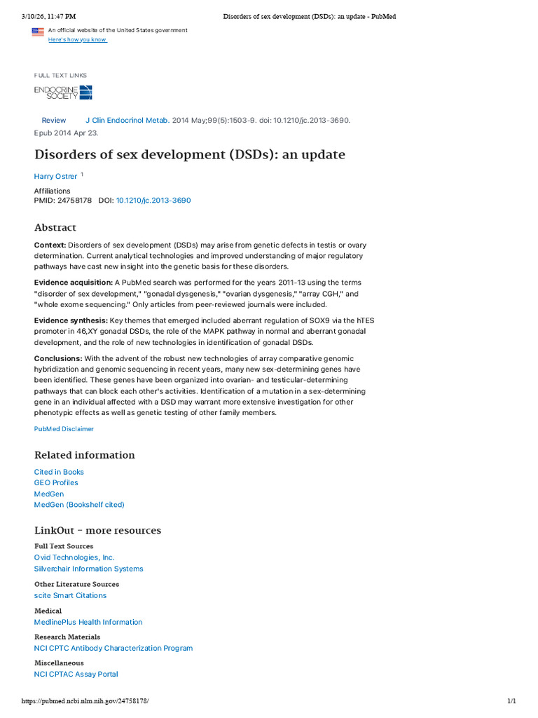 Disorders of Sex Development (DSDs)_ an Update - PubMed | PDF