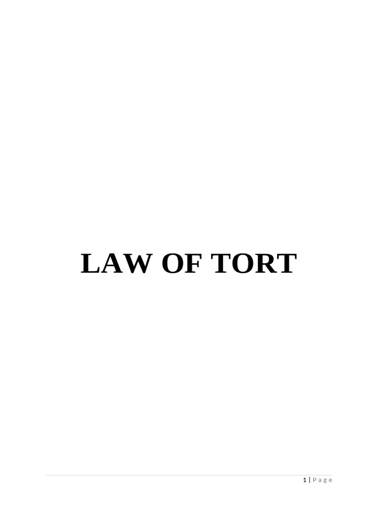 Law of Tort | PDF | Tort | Damages