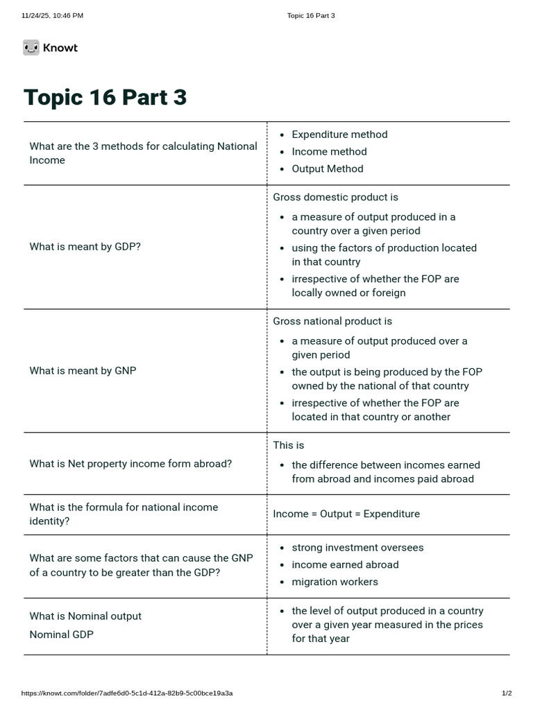 Topic 16 Part 3 | PDF | Gross Domestic Product | Economics