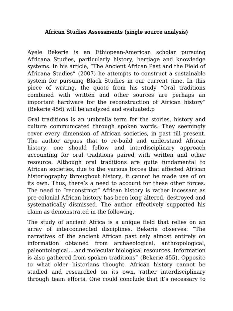 Single Source Analysis | PDF | Oral Tradition | Traditions