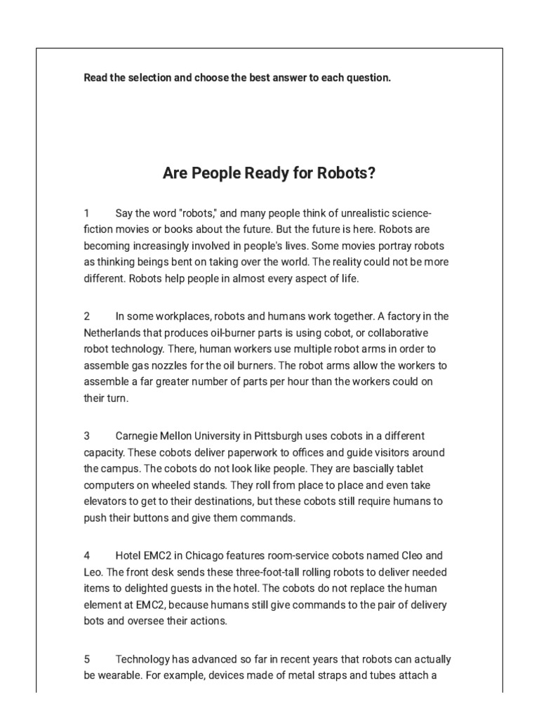 Are People Ready For Robots | PDF | Robot | Robotics