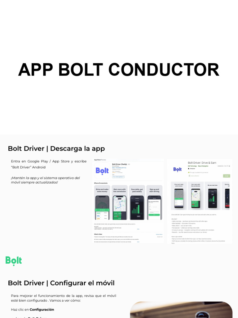 Manual App Bolt Driver - Compartir | PDF | Aplicación movil | Google Play