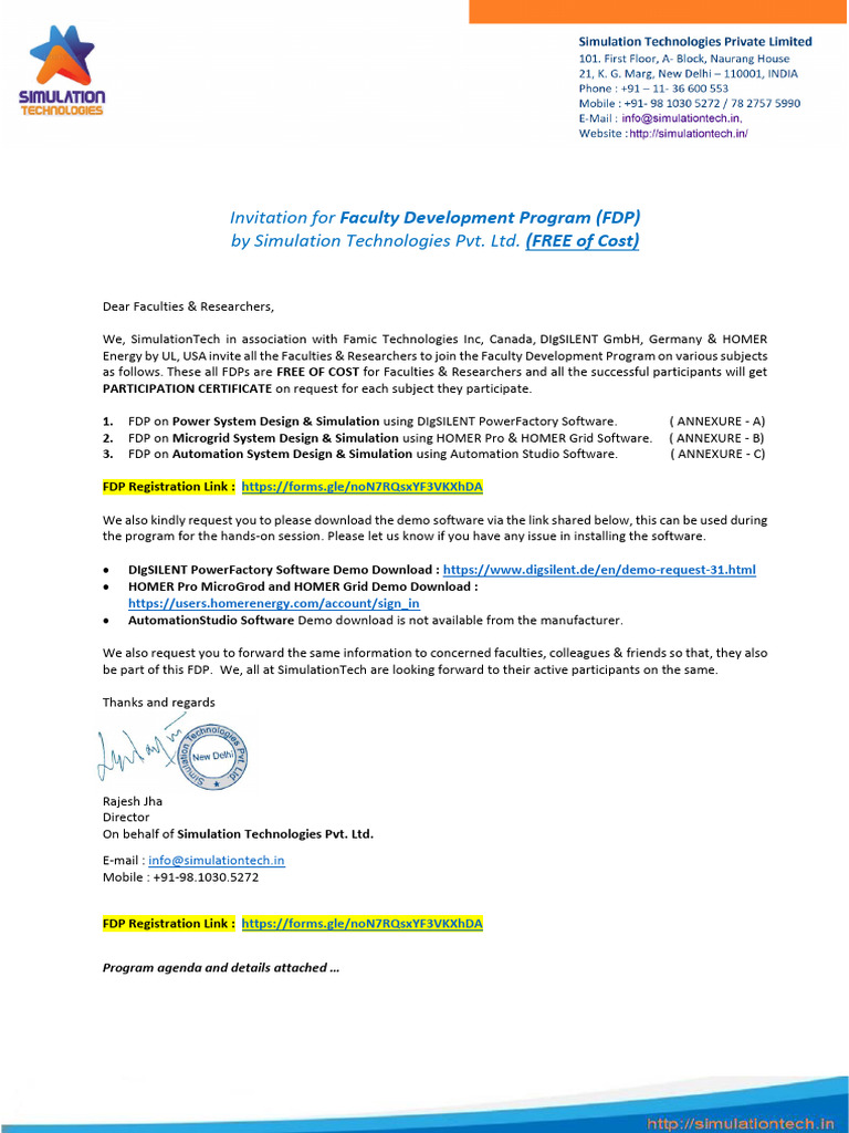 Invitation for FDP - March-April 2023 | PDF | Power (Physics) | Electricity