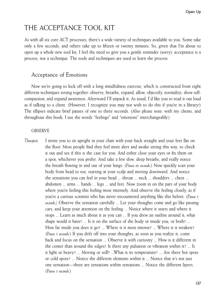 Scripts For Acceptance Exercises From ACT Made Simple | PDF ...
