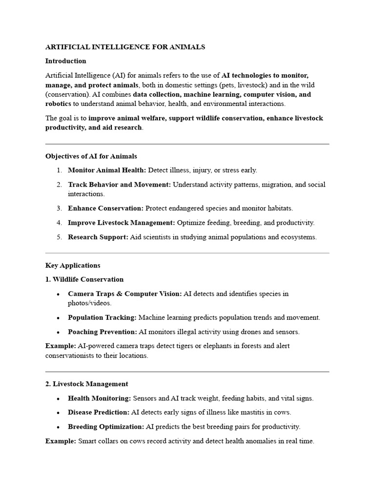 Artificial Intelligence For Animals | PDF | Artificial Intelligence ...