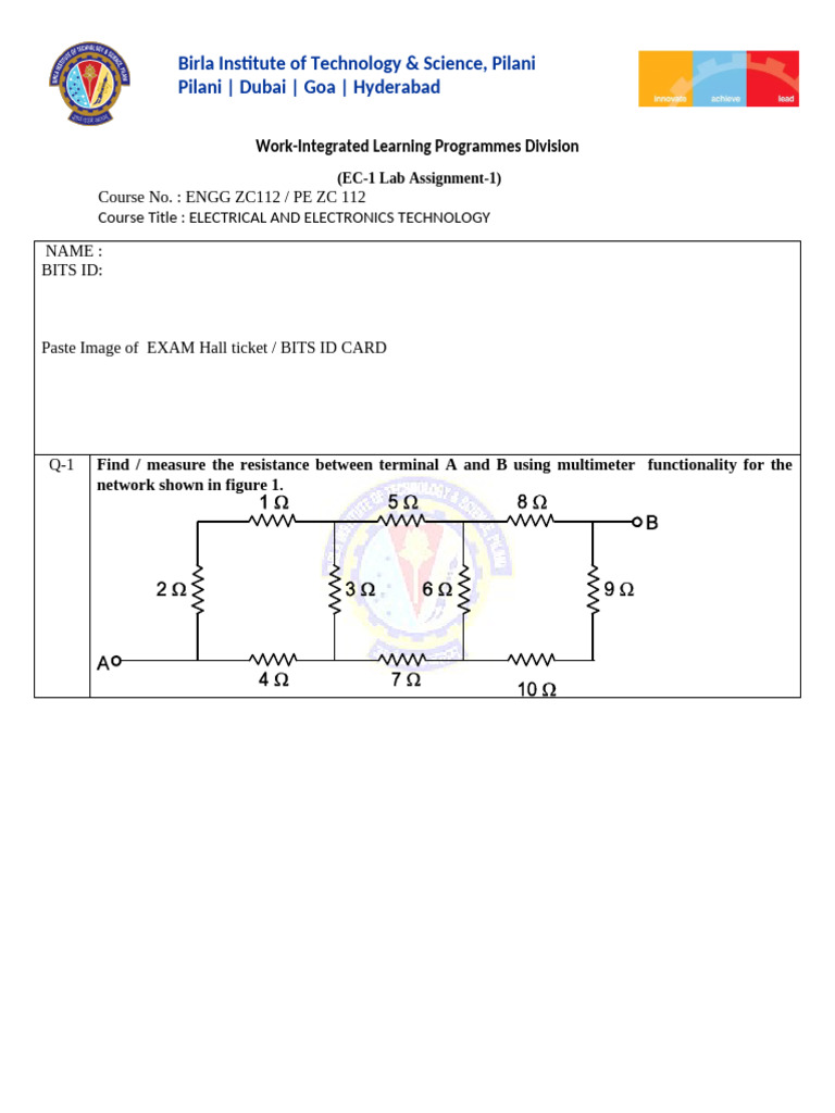 Solved VLAB Report | PDF | Voltage | Electrical Network