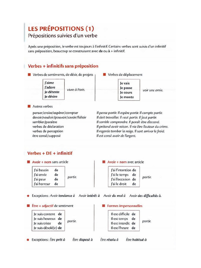 Prépositions 2 | PDF