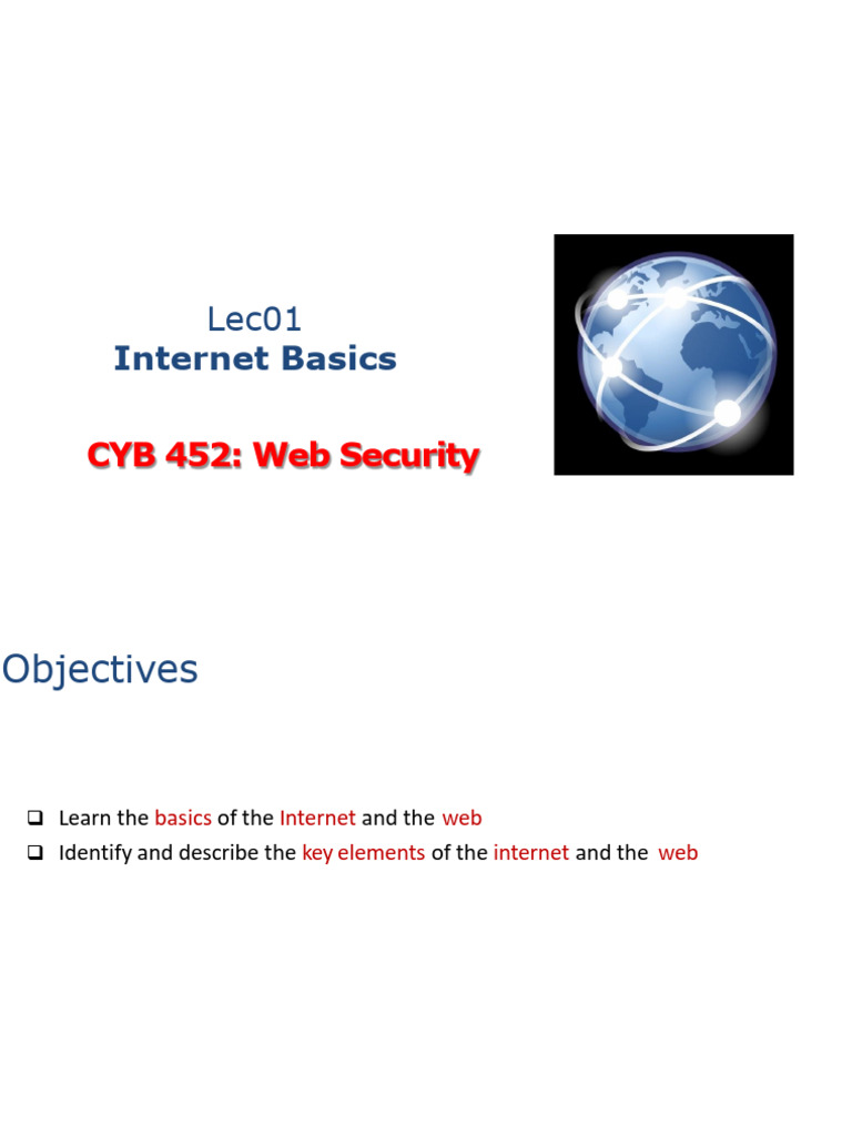 Lec001-Internet-Basics | PDF | World Wide Web | Internet & Web