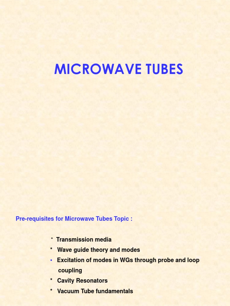 Microwave Tubes PDF Vacuum Tube Microwave
