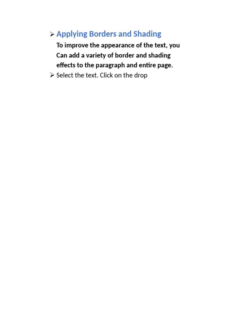 Applying Borders and Shading | PDF