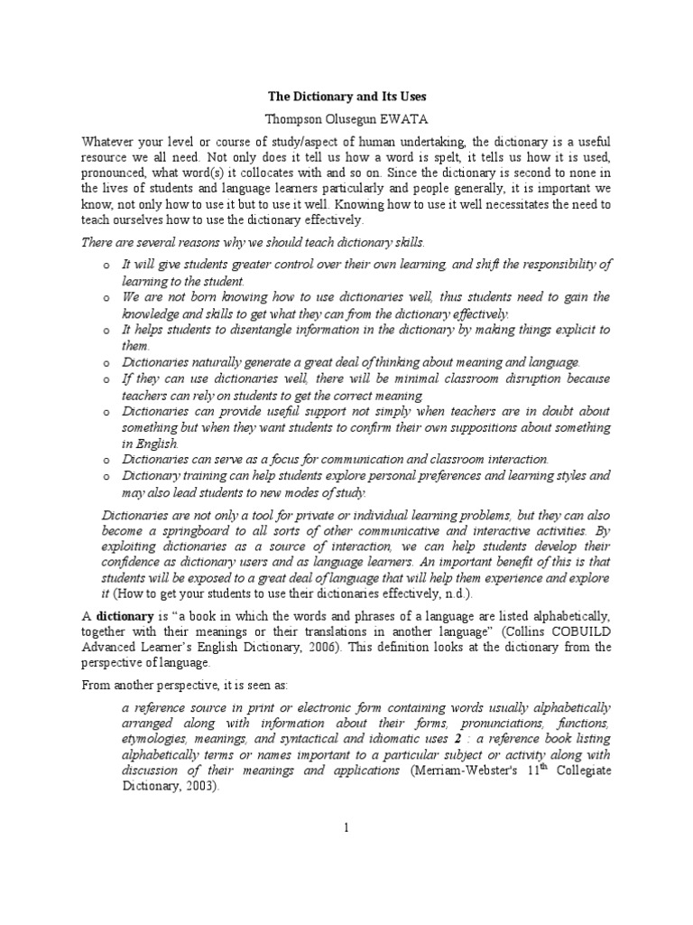 WHY DICTIONARY IS IMPORTANT visual data 2