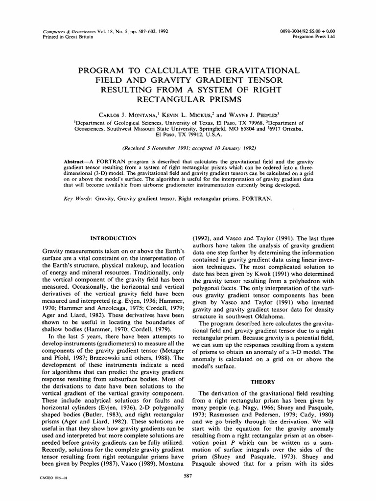 Program to Calculate the Gravitational Field and g | PDF | Gravity ...