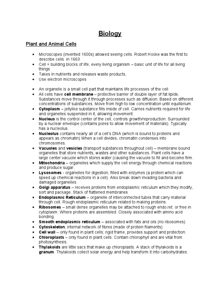 Grade 10 Science Notes PDF Mitosis Atoms