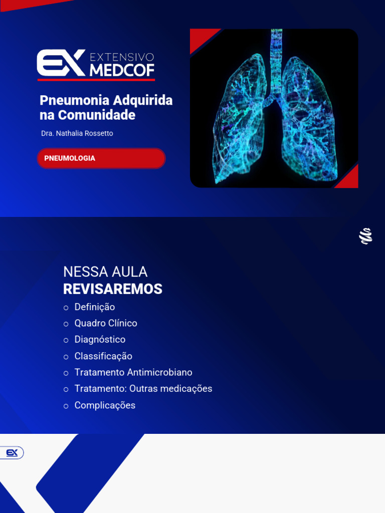 PDF de Slide - Pneumonia - Adquirida Na Comunidade | PDF | Pneumonia ...