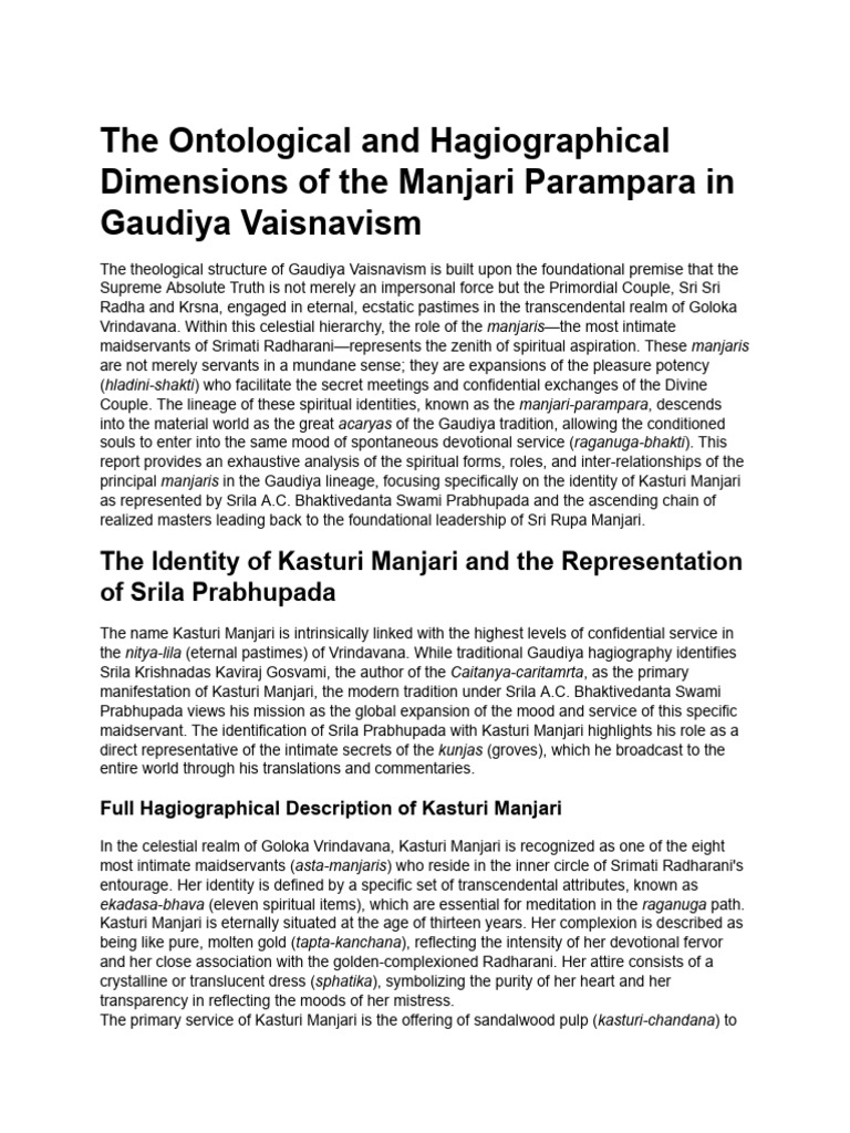 Kastūrī Manjari | PDF | Vaishnavism | Bhakti Movement