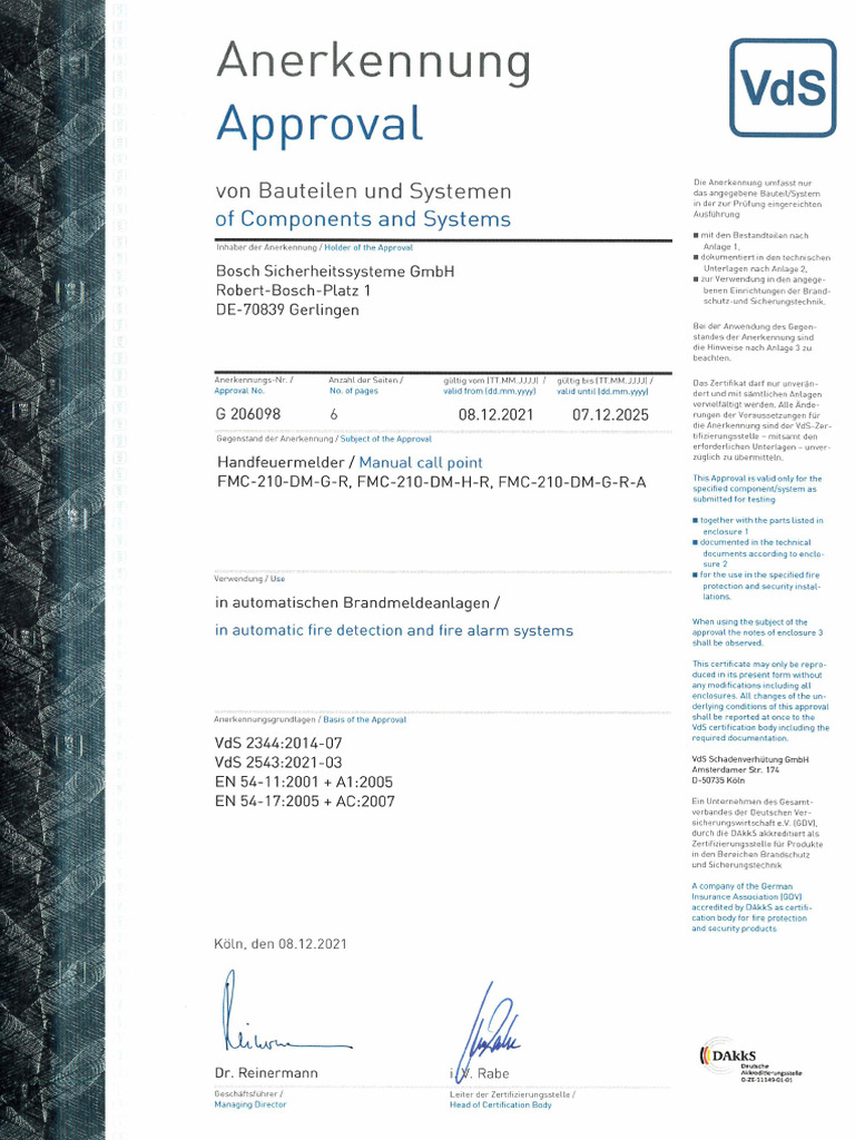 Manual Call Point - Certificate | PDF