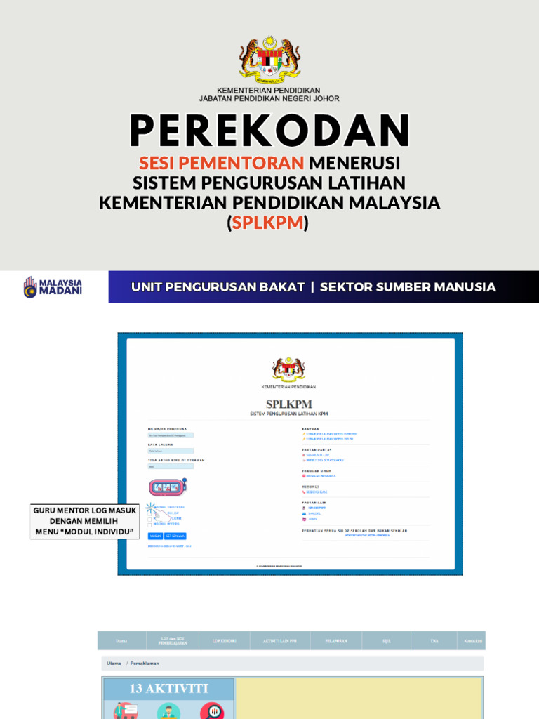 Perekodan Sesi Pementoran Menerusi SPLKPM | PDF