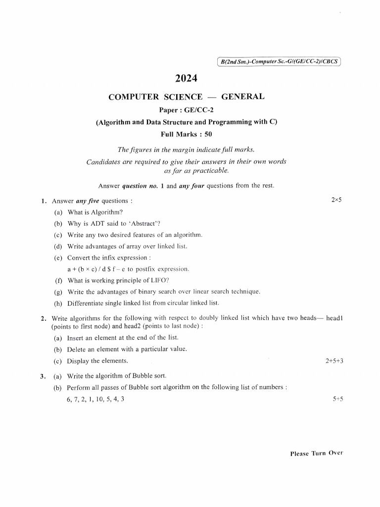 Algorithm and Data Structure 2024 | PDF | Algorithms | Computer Programming