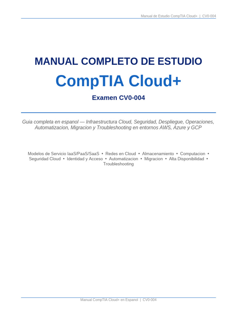 Manual CompTIA CloudPlus | PDF | Computación en la nube | Servicios web ...