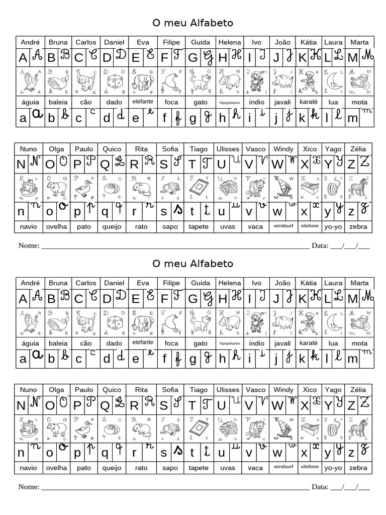 Alfabeto para o Caderno (Para Colorir) | PDF