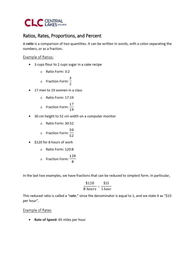 PDF 4 NGA Ratios and Percent 1 MATH1 | PDF | Ratio | Percentage