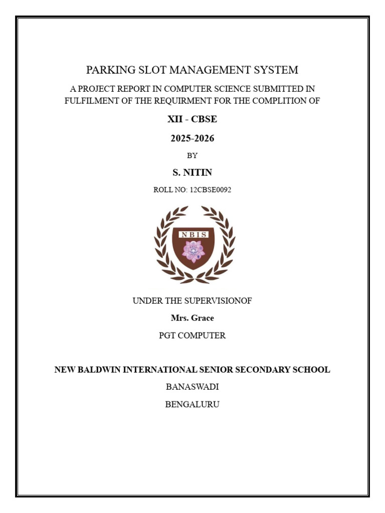 Class 12 Computer Science Project | PDF | Data Management Software ...