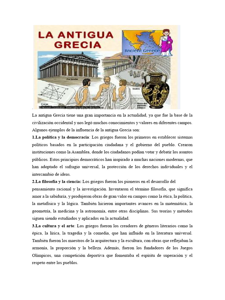 La Antigua Grecia | PDF | Filosofía griega antigua | Antigua Grecia