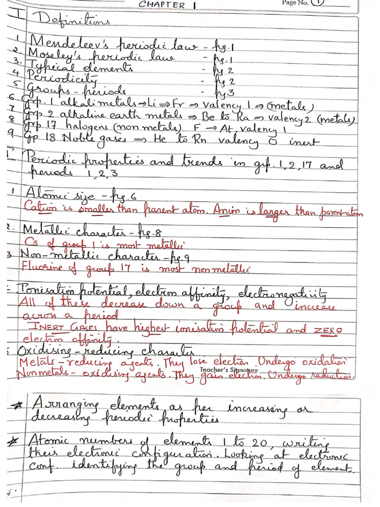 Chemistry Revision Pattern For Each Chapter | PDF