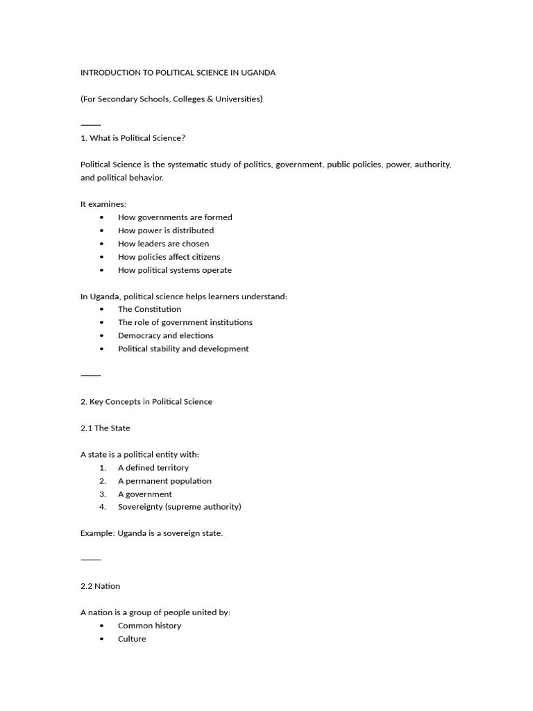 2026 INTRODUCTION TO POLITICAL SCIENCE | PDF | Power (Social And ...