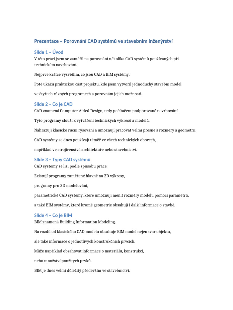 Cad Prezentace Script | PDF