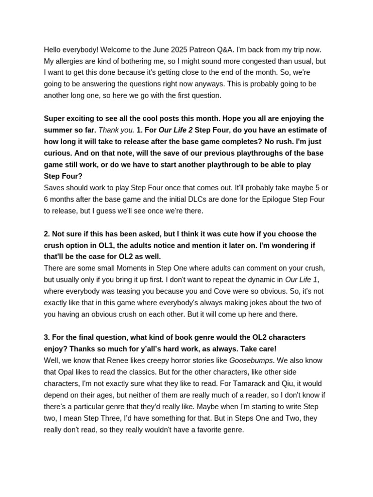 2025 June Q&A Transcript | PDF