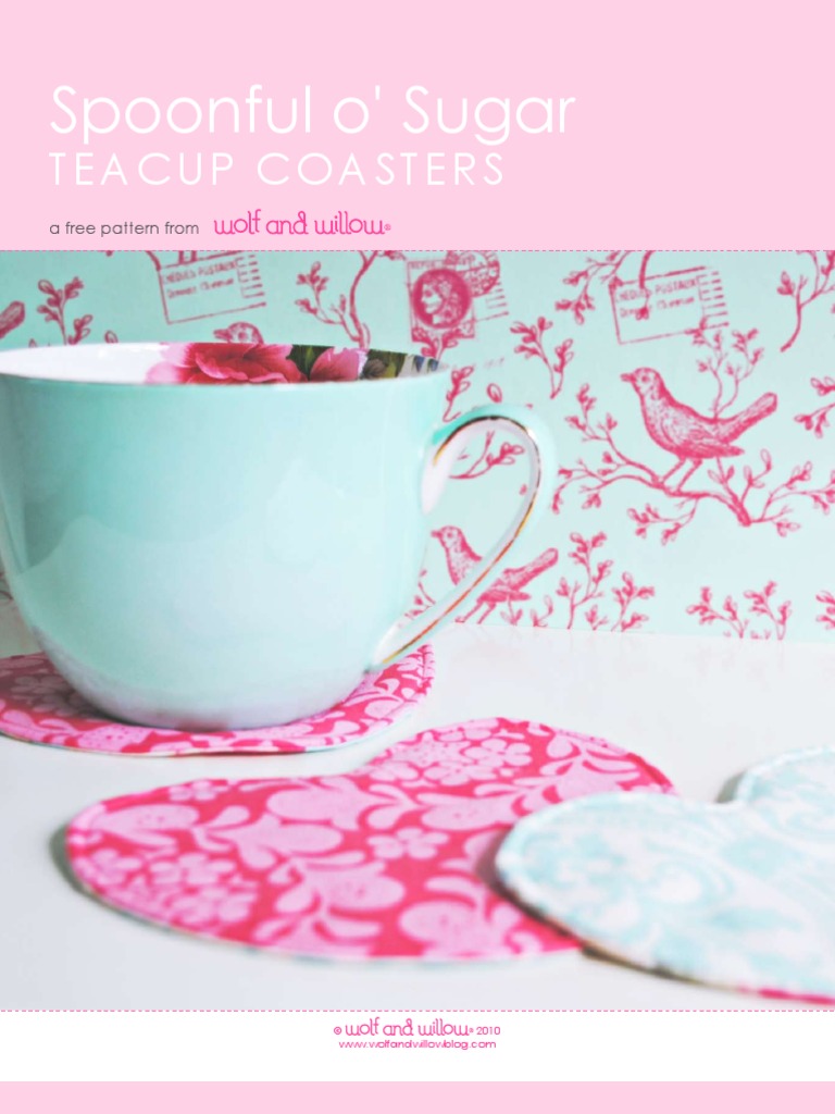 Teacup Coaster Free Sewing Pattern | PDF