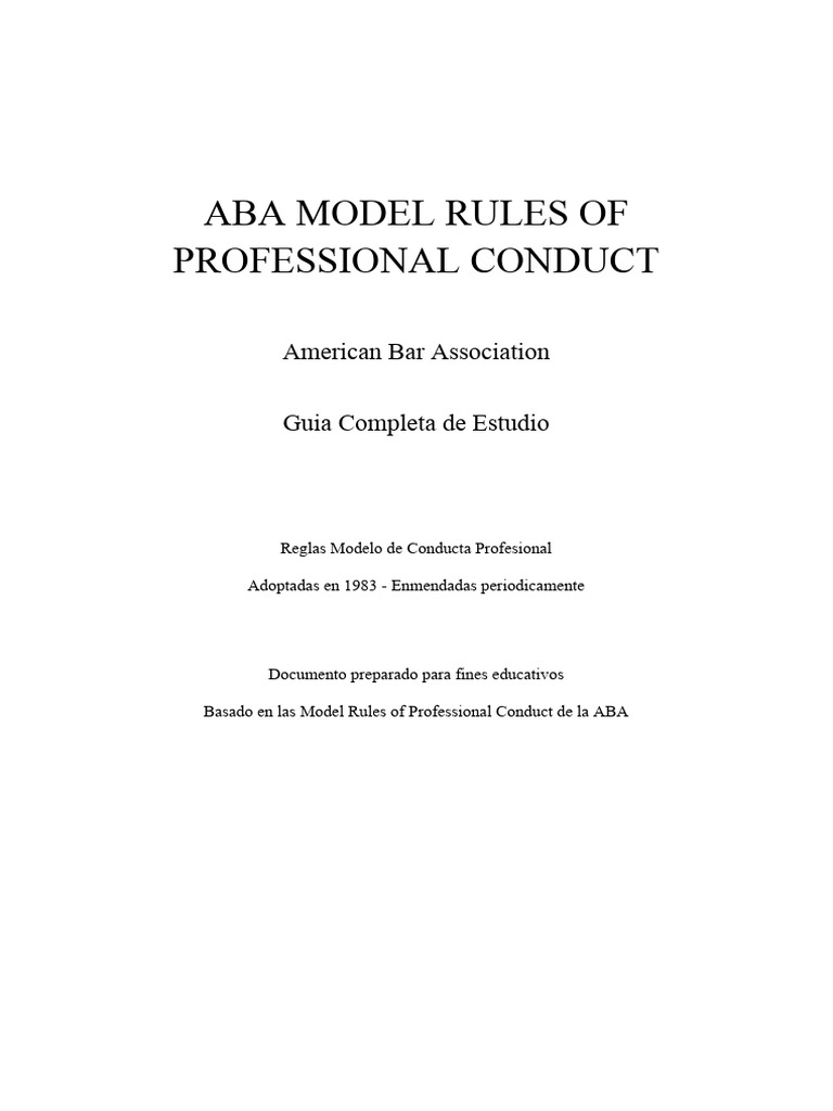ABA_Model_Rules_Guia_Estudio (1) | PDF | Abogado | Testigo