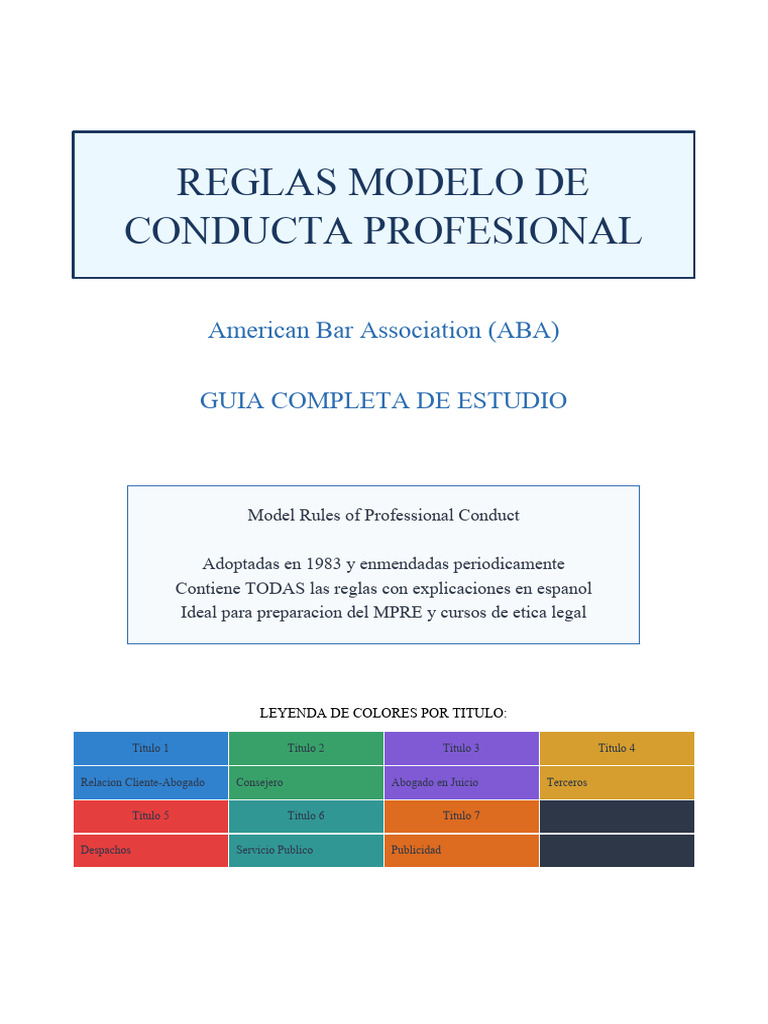 ABA Model Rules Completo Espanol | PDF | Abogado | Testigo
