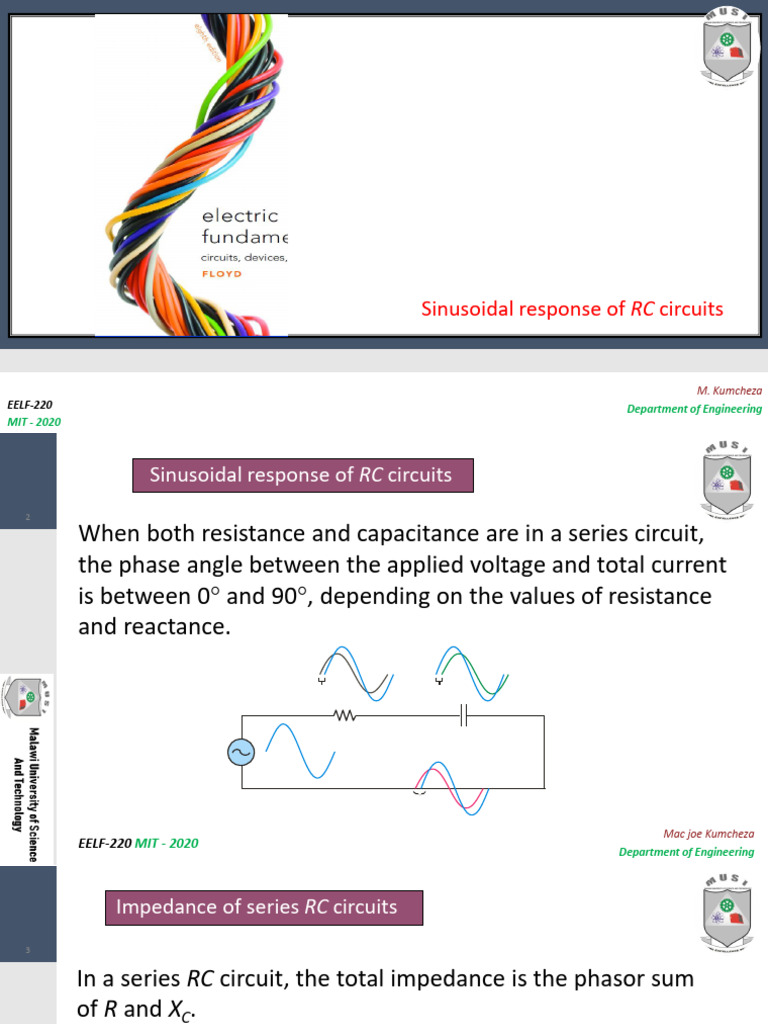 LECTURE 10 - RC Circuits Series | PDF | Electrical Impedance | Electronics
