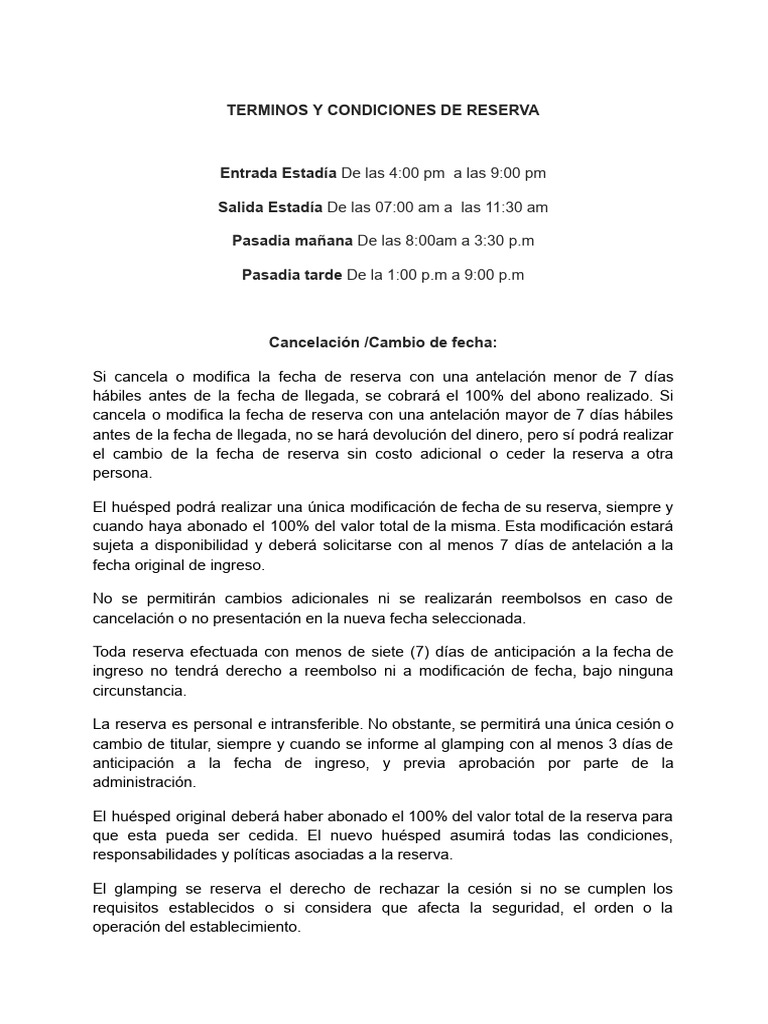 Términos y condiciones | PDF