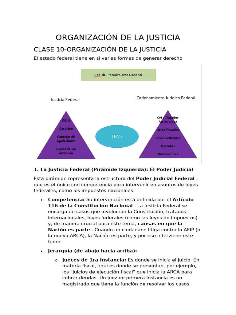 Organización de La Justicia | PDF | Judicaturas | Jurisdicción