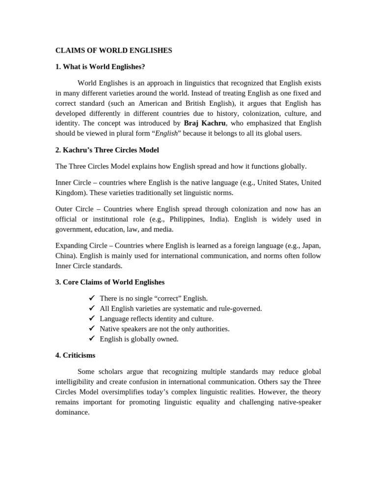 World Englishes Handout | PDF