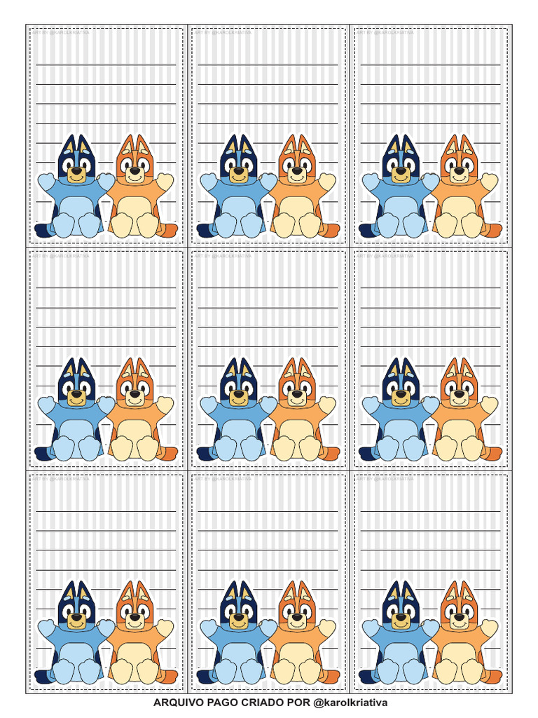 Bluey - Tags Personalizadas | PDF