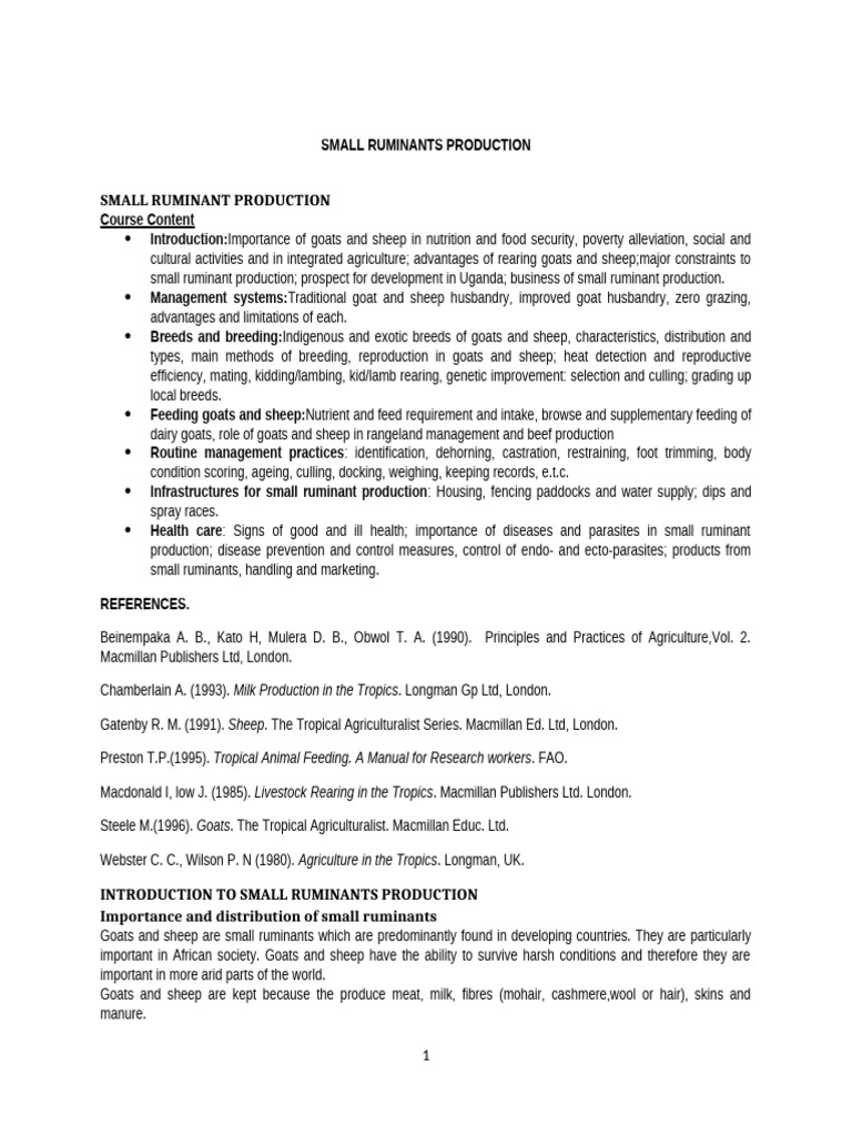 Small Ruminant Umu | PDF | Sheep | Goat