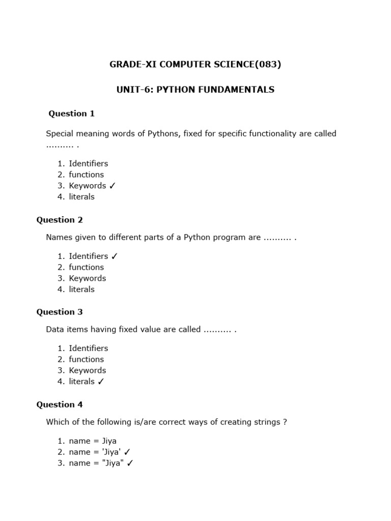 Unit-6 Python Fundamentals | PDF | Parameter (Computer Programming ...